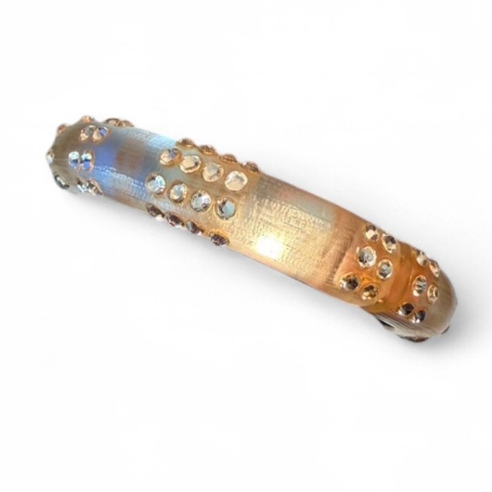 Alexis Bittar Lucite Crystal Embellished Hinged Bangle